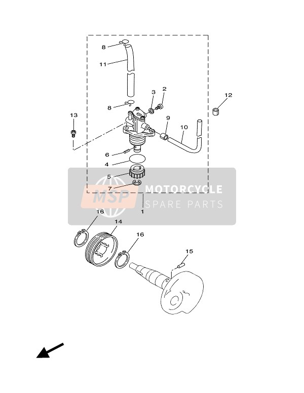 Yamaha CW50N BWS NAKED 2003 Bomba de aceite para un 2003 Yamaha CW50N BWS NAKED